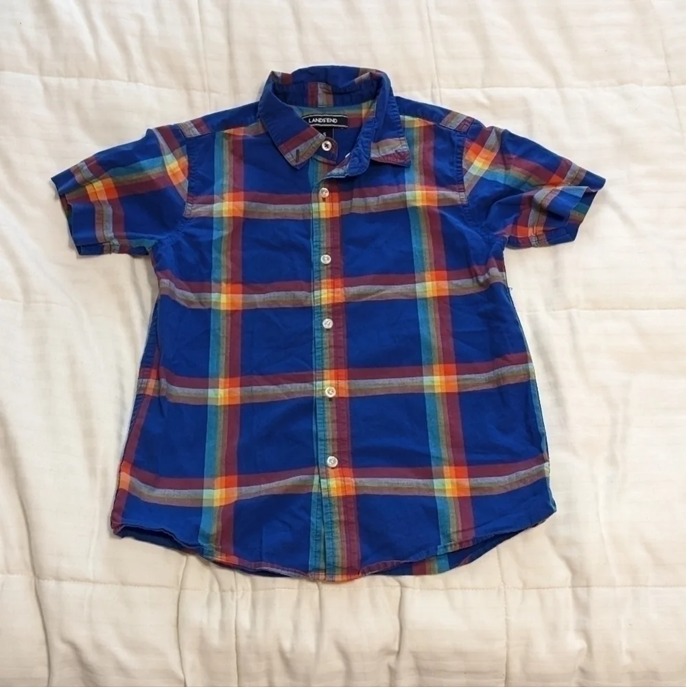 𝅺lands End button up collared shirt size small 8